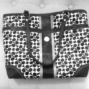 Coach  Chelsea Heritage Black/White Striped Tote